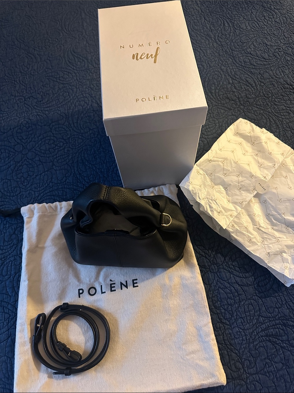 Authentic! NWT! Polene Numéro Neuf Mini in Textured Black - Retail $540! - Picture 16 of 17